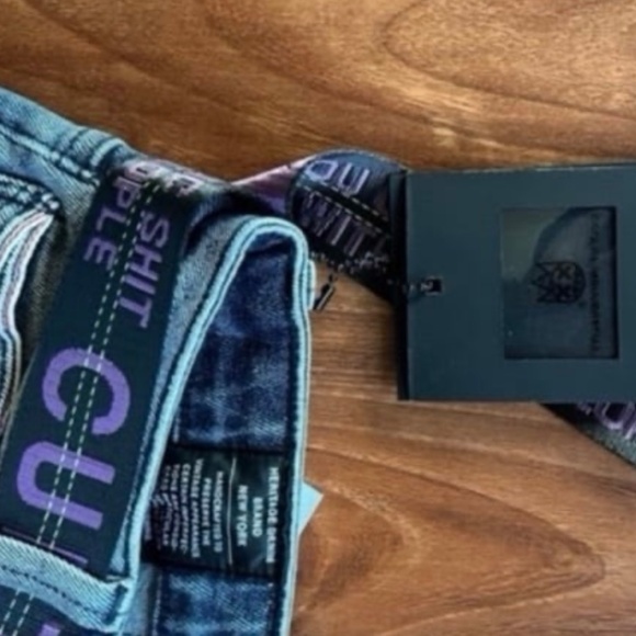 CULT OF INDIVIDUALITY Hipster Nomad Boot Belted Stretch Jeans NWT. 30x34 - Picture 3 of 4